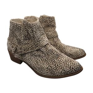 Very G Women's Ankle Boots Multicolor Animal Print Faux Fur Cowgirl Size 11